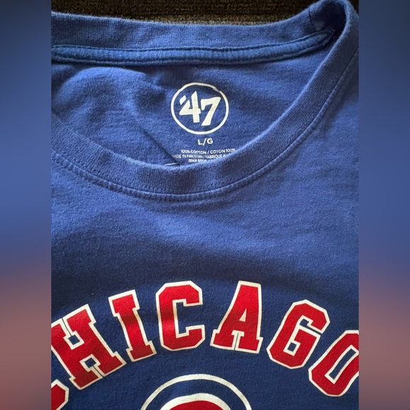 Chicago Cubs Blue T-Shirt 47 brand tee Tshirt men’s large baseball ⚾️ - Picture 3 of 3